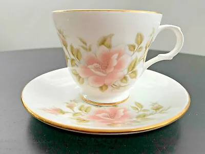 Buy Crown Trent Pink Roses Tea Cup & Saucer Fine Bone China White Made In England • 8.68£