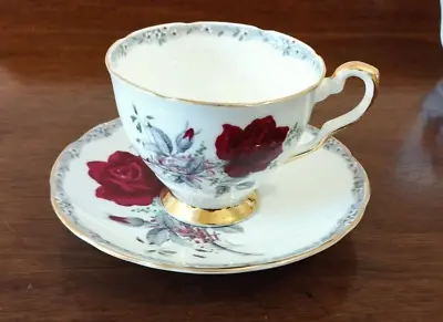 Buy Vintage Royal Stafford Bone China Teacup & Saucer Roses To Remember • 11£