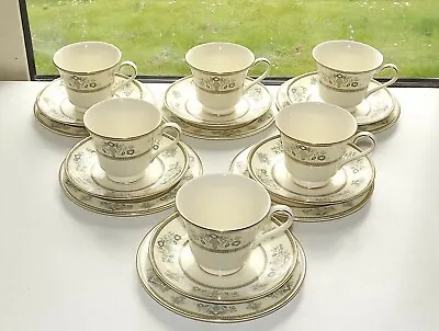 Buy Minton Fine Bone China England Henley Pattern 6 X Trios Cups Saucers Plates • 45£