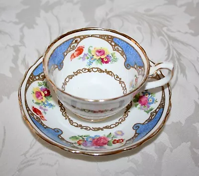 Buy Rare Antique Hammersley 481 Bone China Blue Floral Sprays Cup & Saucer • 14.99£