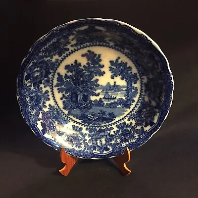 Buy W.ADAMS Flow Blue China FAIRY VILLAS Pattern 8” Bowl Antique England C.1891 • 18.92£