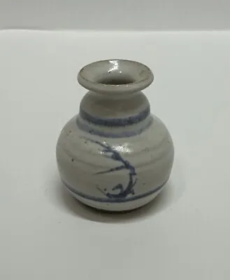 Buy Pottery Blue And White Small Vase Signed By Artist And 2 1/2” ￼Tall X 2” Wide • 16.20£