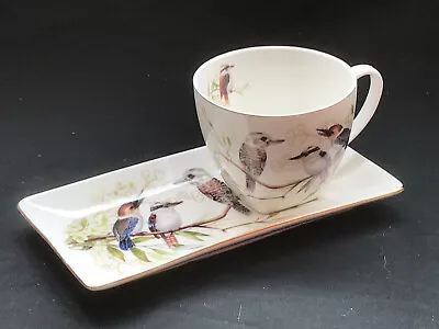 Buy Kookaburra Fine Bone China Biscuit Saucer And Cup, Australian Bird Collection • 8.50£
