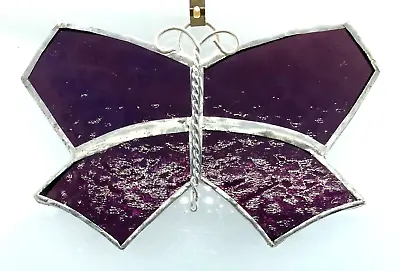 Buy F362 Stained Glass Suncatcher Hanging Butterfly 12cm Purple *SALE* • 5£