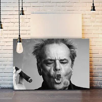 Buy Canvas Wall Art Print Artwork Picture Deep Framed Jack Nicholson Smoke Rings • 64.99£