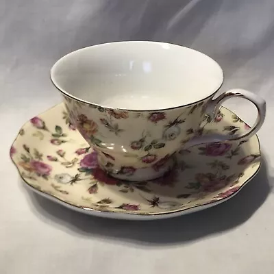Buy Gracie China By Coastline Imports Cup/Saucer Rose Pattern • 7.67£