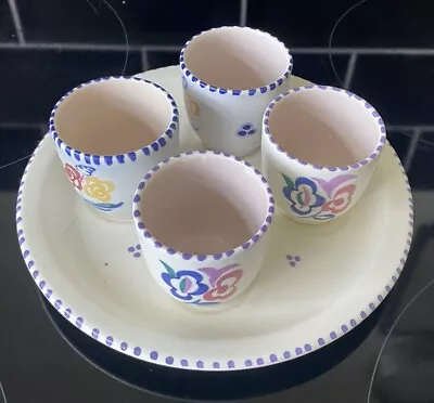 Buy Pool Pottery Traditional Ware 4 X Egg Cups On Saucer • 10£