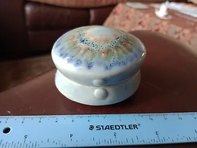 Buy Studio Pottery. Small Porcelain  Pill Pot. 4cm Tall, 6cm Dia. • 7.50£