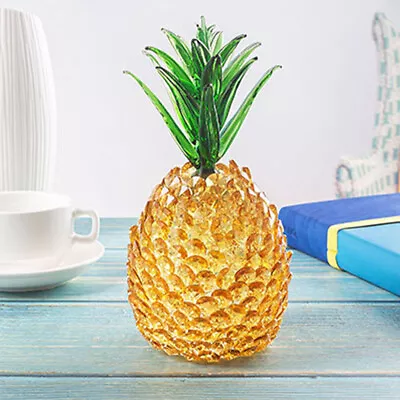 Buy Pineapple Statue Fruit Decor Crystal Ornament Sculpture Hawaii Party Decoration • 17.49£