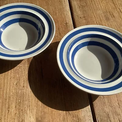 Buy 2 X Vintage PAIR SWINNERTONS SOMERSET BLUE Ironstone Blue/white Stripe Bowls • 8£