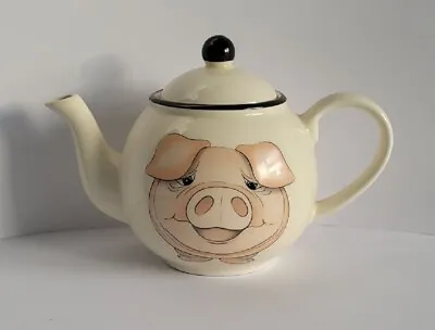 Buy Arthur Wood Back To Front Ceramic Pig Sow Design White One Pint Globe Teapot • 15.99£