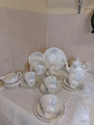 Buy  Royal Stuart  Tea Set Baby Blue Floral  22pcs • 45£