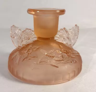 Buy Frosted Pink Depression Glass Candle Stick Butterfly Wings Sowerby 2552 • 11.50£