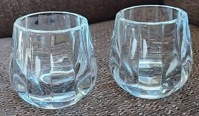 Buy Pair Of Round Ribbed Glass Tealight Candle Holders  • 7.50£