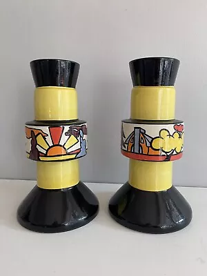Buy Lorna Bailey Dimsdale Hall Candlesticks Old Ellgreave Pottery • 45£