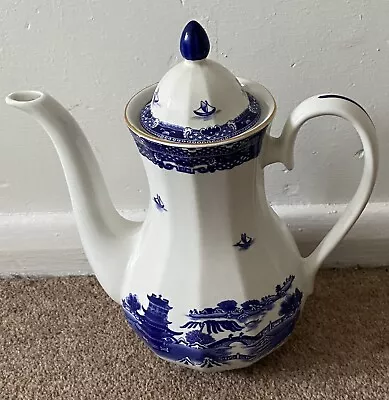 Buy Willow Pattern Blue & White Coffee Pot Wade Ceramics Commissioned By Ringtons    • 14£
