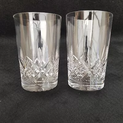 Buy 2 X STUART GLENGARRY Cut Glass Crystal Large Whisky Tumblers 5  Tall • 15.99£