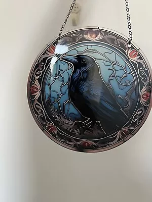Buy 19 Cms Large Raven / Crow Stained Glass Effect Sun Catcher / Window Acrylic • 16£