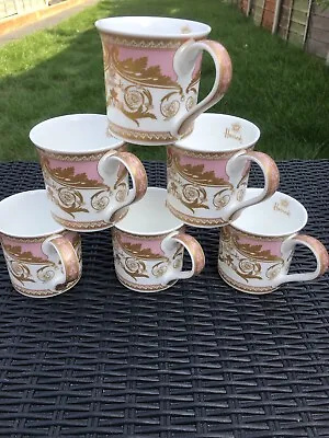 Buy Harrods Coffee Mug Pink Wings Set Of 6 Fine Bone China Tea Coffee Ideal Gift • 49.99£