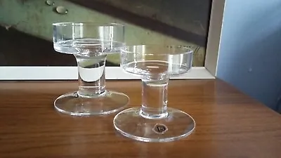 Buy Set Of Dartington Lead Crystal Candle Holders 9.6 + 7.9cm For Pillar Candles VGC • 12£