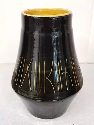 Buy Vintage Brixham Pottery Iconic Mid Century Sgraffito Vase Conic Shape 6  • 20£