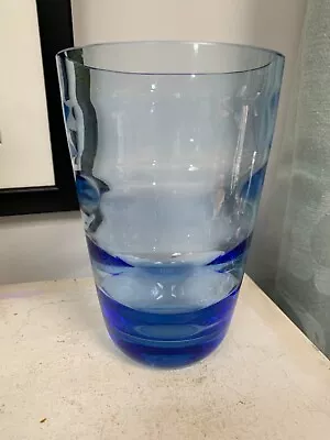Buy Whitefriars Glass Hooped Blue Vase • 30£