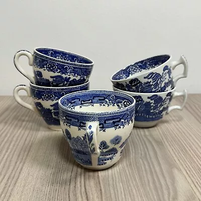 Buy Antique Washington Old Willow, Woods  5 Piece Cups Blue And White • 18£