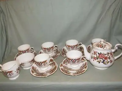Buy 21-Pcs Colclough Royale Bone China Teaset Inc Teapot 1¾-Pints & 6 Trios • 75£