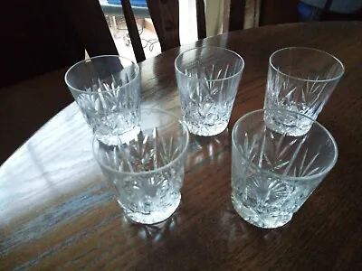 Buy Five Vintage Cut Glass Whiskey Glasses, Excellent Condition • 29£