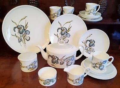 Buy 4 X Wedgwood Susie Cooper Iris Pattern Tea Set Teapot Milk Sugar Preserve Pot • 74.99£