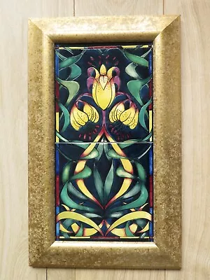 Buy Moorcroft Cobridge Stoneware/Black Ryden. Framed Tiled Wall Plaque. Art Nouveau  • 170£