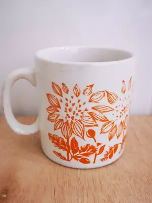Buy Vintage Grindley Ceramic Mug England  1970/80s White With Orange Flowers Retro • 9.70£