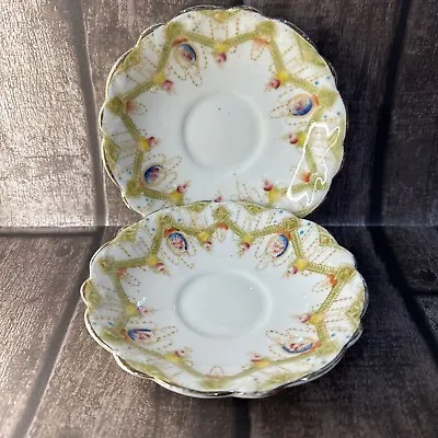Buy Set Of Two Vintage Queens China England Saucers By G. W. & Sons. Free Postage! • 9.99£