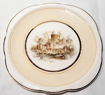 Buy Vintage Swinnertons Majestic Vellum Windsor Castle View Small Plate C1946-52 • 7.52£