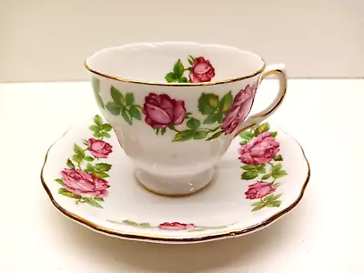 Buy Royal Vale Bone China Tea Cup And Saucer Duo Pink Rose Flower Pattern • 6.95£