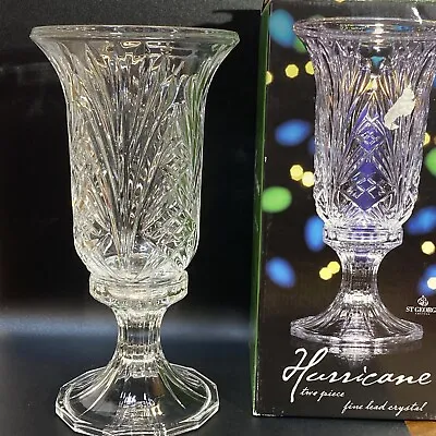 Buy Candle Holder St George 24% Fine Lead Crystal 2 Piece 12” Hurricane • 19.05£