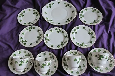Buy 14 Pcs Colclough Ivy Leaf Tea Trios Cups Saucers Cake And Side Plates • 20£