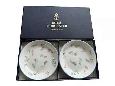 Buy Royal Worcester Pin Trinket Dishes Forget Me Not Pair Boxed Bone China • 9.99£