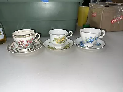 Buy MIXED Lot Of 3 Vintage CHINA PORCELAIN Teacups TEA CUPS & SAUCERS SETS • 23.62£
