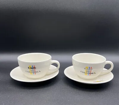 Buy Cafe De Colombia Cup And Saucer Set, Corona Porcelana Royal, Set Of 2 • 30.40£
