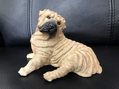 Buy Shar- Pei  Dog Ornament 4.25 Inch X 6.25 Inch Pottery Pre Owned Very Good Cond. • 4.99£