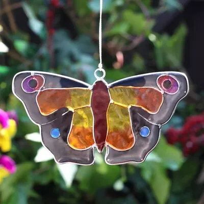 Buy Butterfly Hanging Window Suncatcher With Beads Garden Mobile Purple Blue Orange • 4.99£