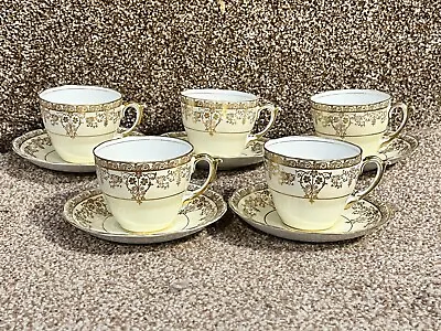 Buy Vintage Tea Cup And Saucer  Set Roslyn Fine Bone China Gilt Highlights • 9.99£