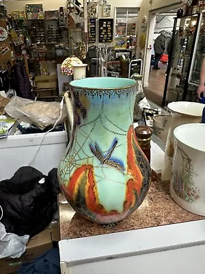 Buy Art Deco Crown Devon Mattasung Vase With Spiders & Dragonfly • 395£