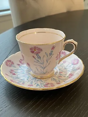 Buy Tuscan Fine English Bone China Tea Cup And Saucer Pink Floral And Golden Finish. • 28.45£