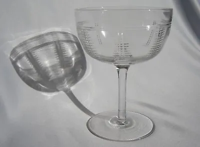 Buy Edwardian Champagne Wine Glass Art Nouveau Era Crizzled Glass • 28£