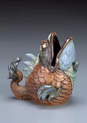 Buy Burslem Pottery  Grotesque Spoon Warmer Fish Inspired By Martin Brothers • 179£