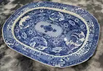 Buy Antique C.1815 19th Century English Blue & White Spode Net Pattern Meat Plate • 35£