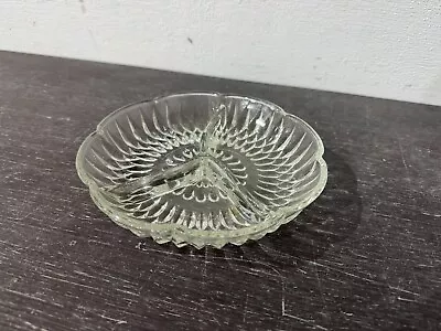 Buy Vintage Cut Glass 3 Section Selection Snack Bowl • 1.84£