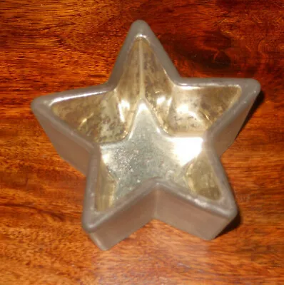 Buy Antique Mirror Effect, Glass Candle Holder - Star Shape • 9.99£